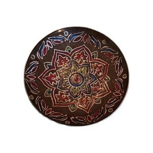 Pier 1 Imports Collector Plate Multicolor Stoneware Geometric Pattern Round BOHO